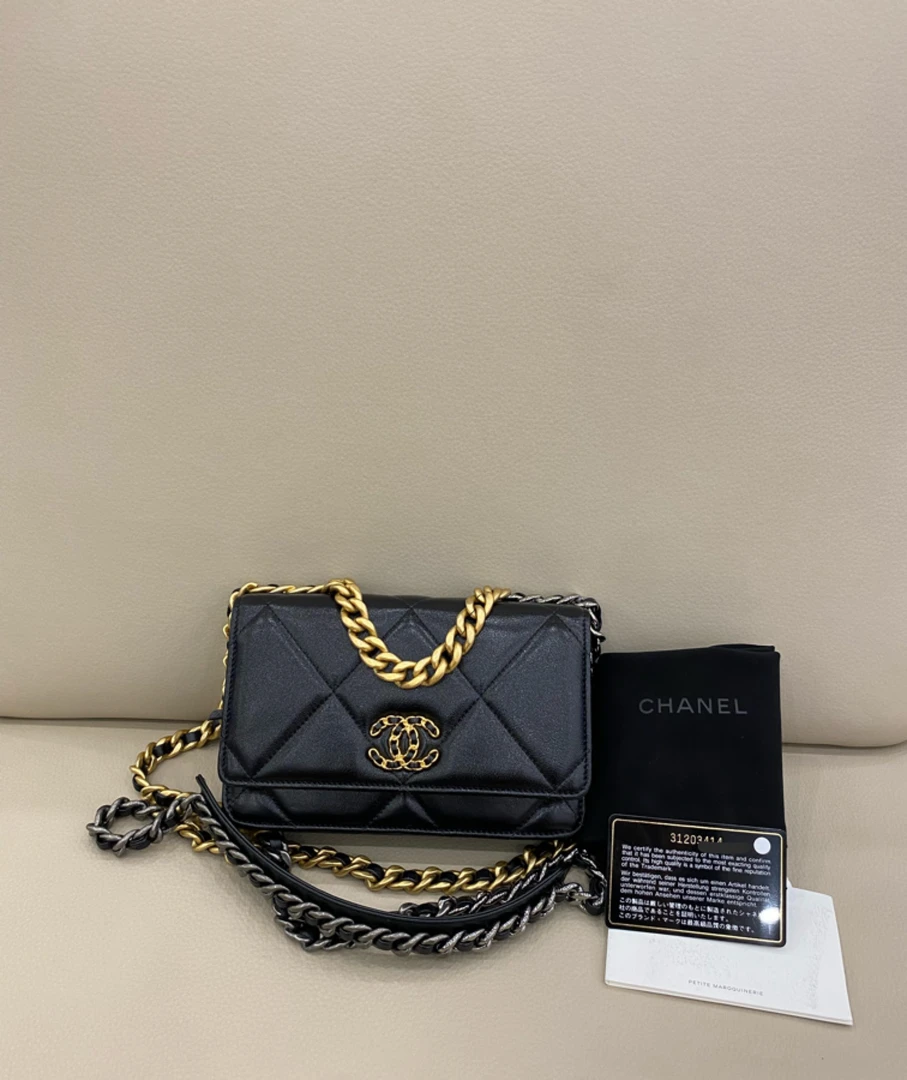 99新 Chanel/香奈儿 CHANEL 19bag woc发财包 黑金31开全套