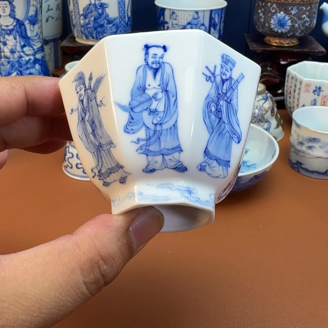 威***穷杯子景德镇全手工手绘陶瓷