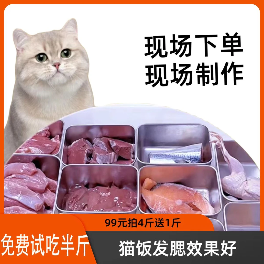 猫饭宠物营养鲜食新鲜现做即食猫饭猫粮零添加湿粮毛条零食正餐