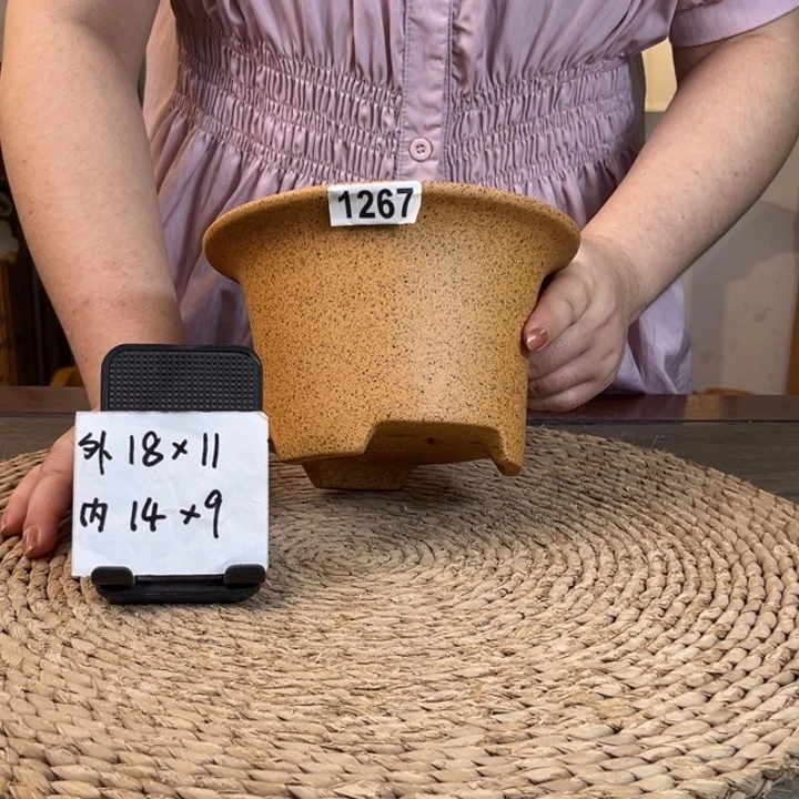 紫砂花盆  柴烧特价碗盆1267