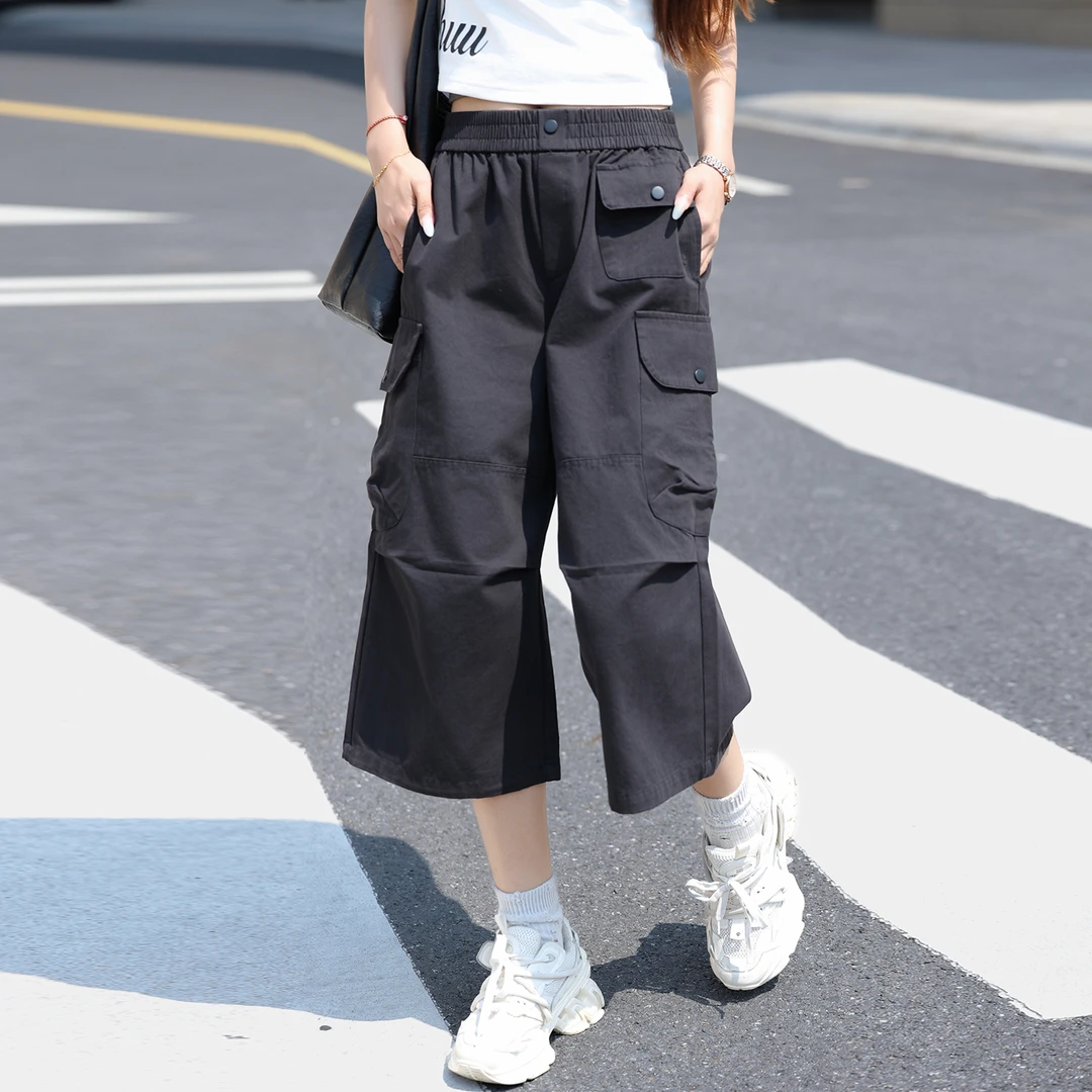 七分裤夏季薄款裤子女款爆款2025新款小个子工装裤美式伞兵阔腿裤
