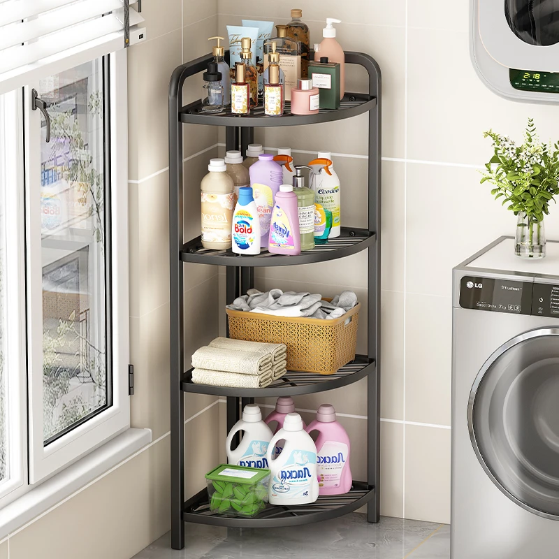 浴室三角架厨房置物架收纳架卫生间转角夹缝落地储物架多层收纳架