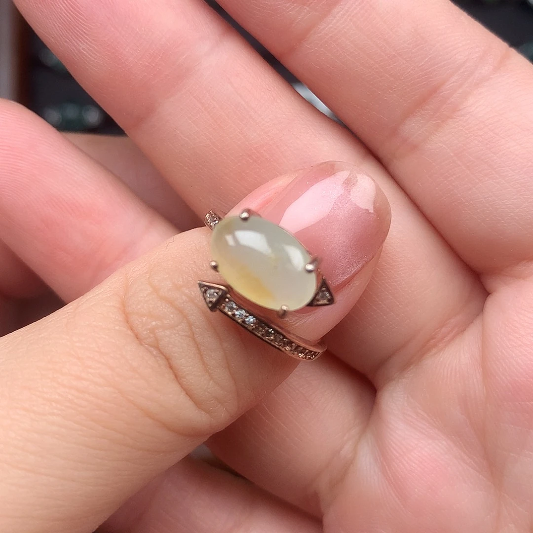 翡翠银S925镶嵌戒指