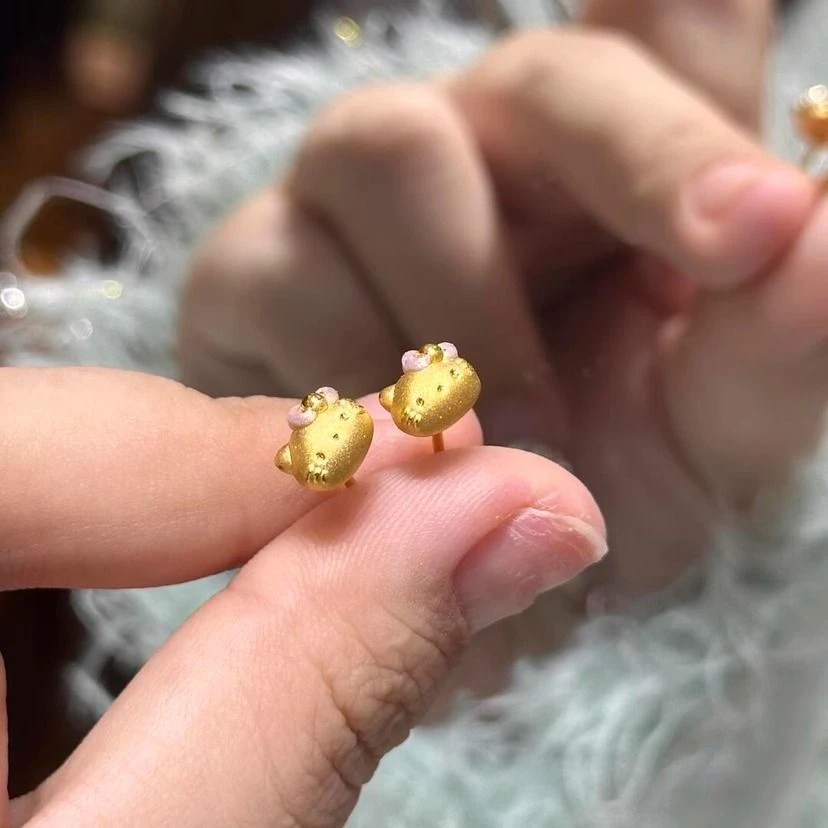 新款猫猫耳钉女2025小众设计ins风轻奢甜美可爱甜美日常百搭耳饰