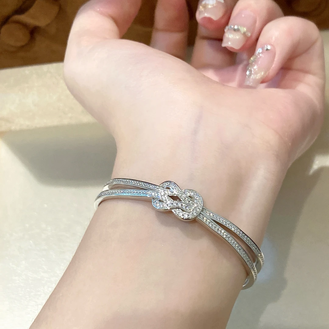 925银手镯 银手镯银手镯S925银八字手镯时尚气质高雅精致个性首饰
