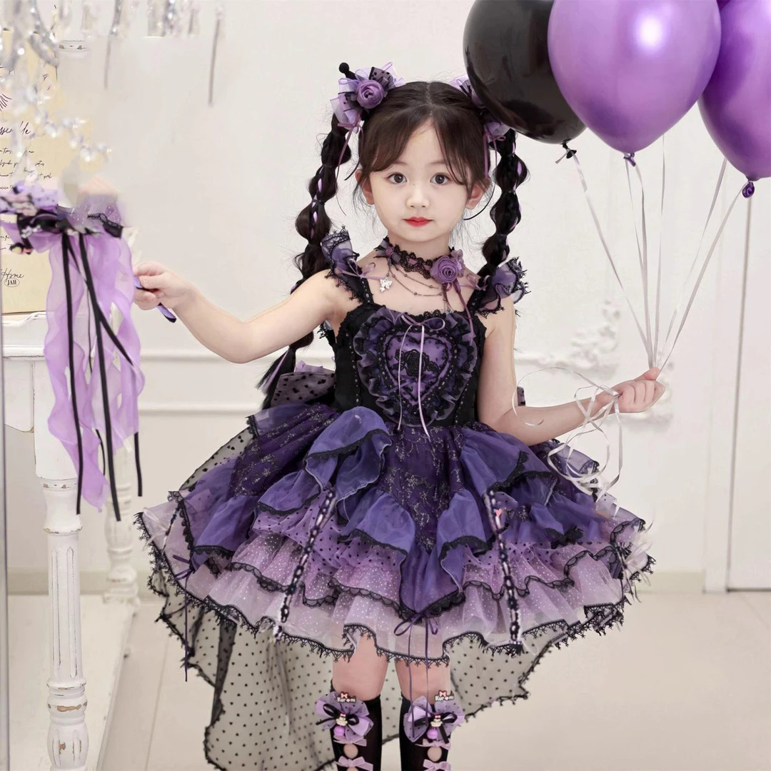 库洛米裙子女童连衣裙夏装2025新款儿童吊带生日公主裙女孩洛丽塔