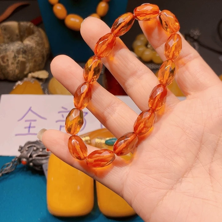 手链琥珀未镶嵌波兰设计款琥珀蜜蜡