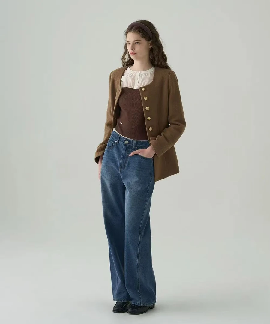 福惜 韩单女士全棉镰刀裤牛仔裤 8071 8072