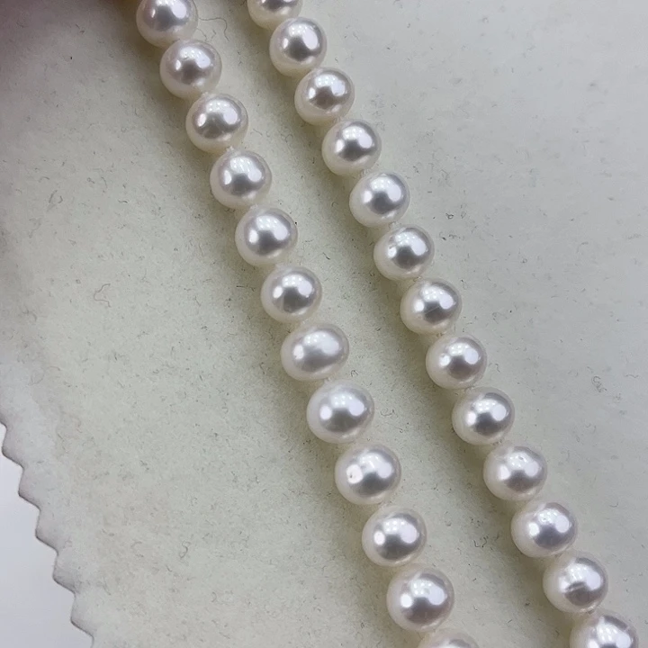 淡水珍珠颈饰银S925镶嵌➕7.8冷白