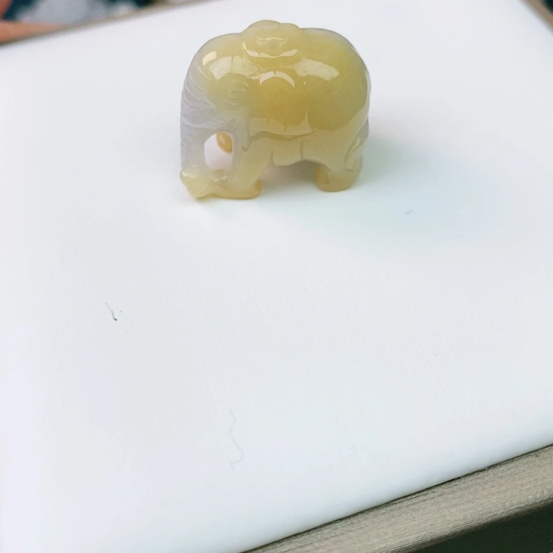 翡翠未镶嵌颈饰象