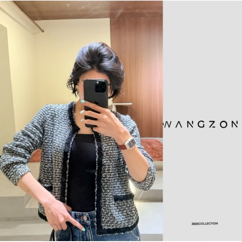 WANG ZONE｜小香同源羊毛特定ab双色大肚花编织长袖外套