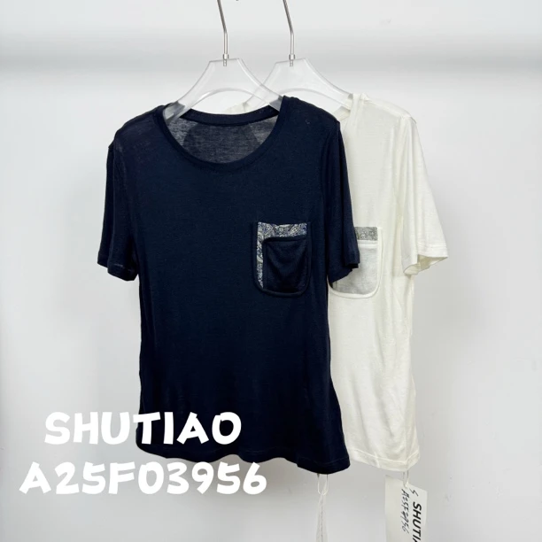 【SHUTIAO】2025夏季：新款小众设计款T恤A25F03956