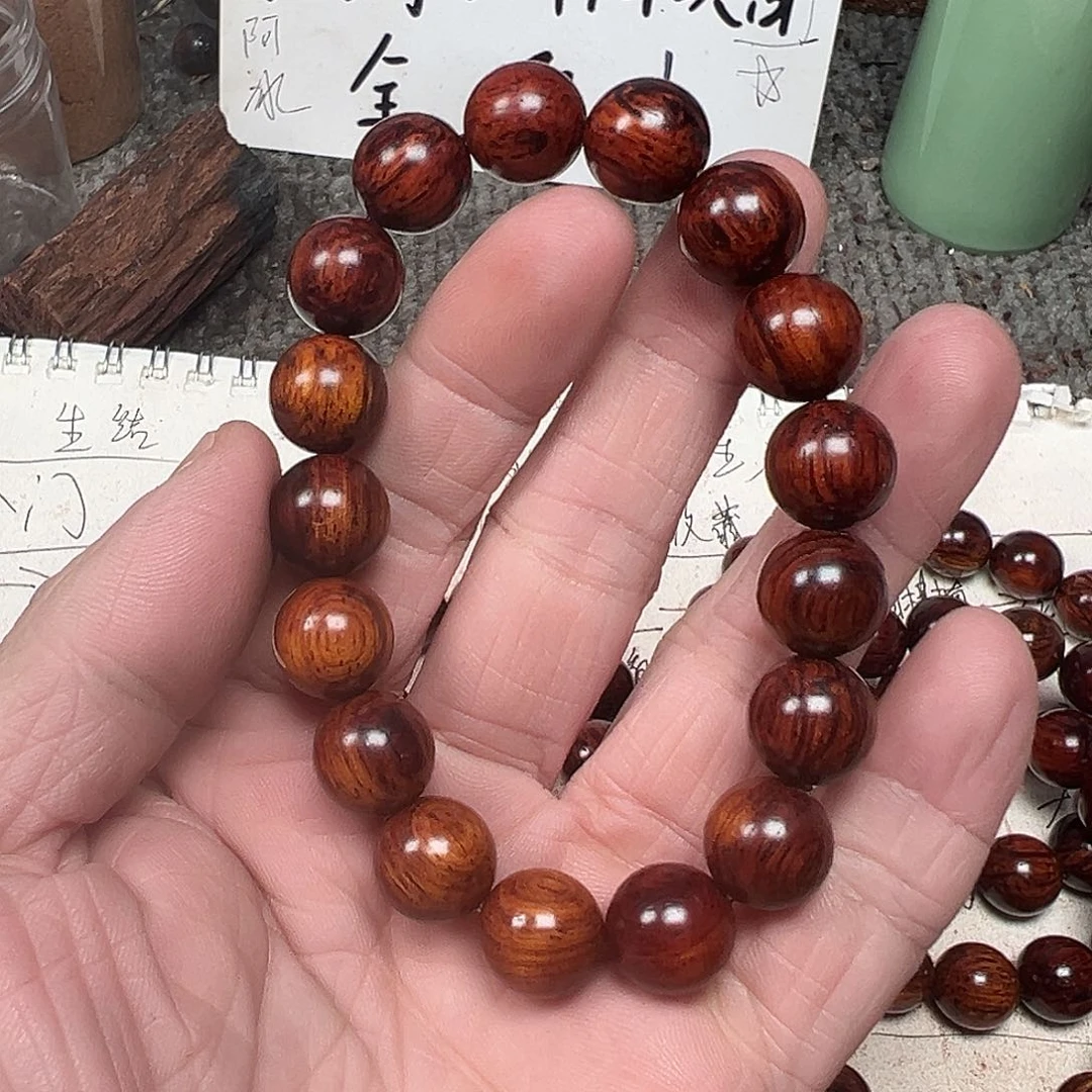 降真香手串/手链海南红降1.2圆珠果蜜香虫漏
