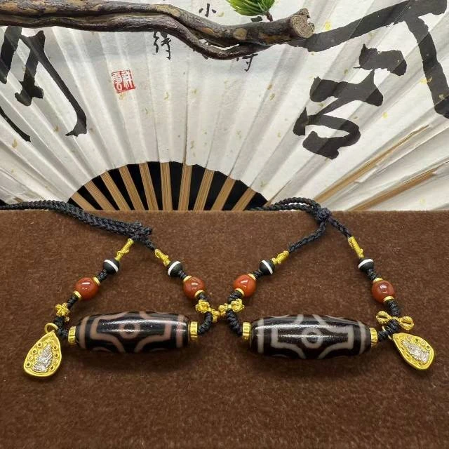 【地主专属】7 H44617-玛瑙DIY脖挂六眼-多样性发其一-尺寸38*13mm