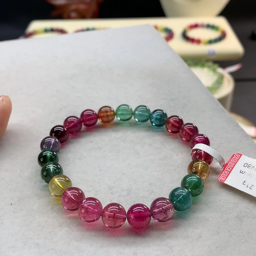 【闪购商品】未镶嵌手链碧玺艳丽色标单圈8.3