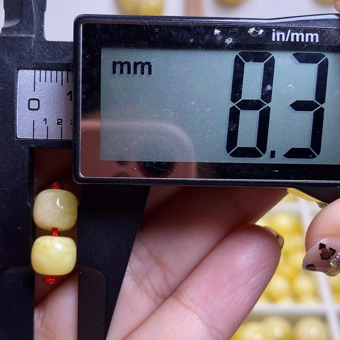 裸石琥珀未镶嵌蜜蜡老型对珠
