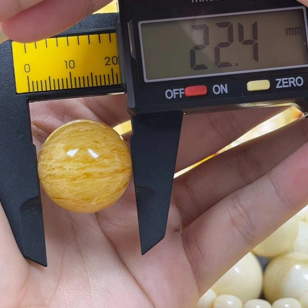 琥珀未镶嵌手串单珠圆珠