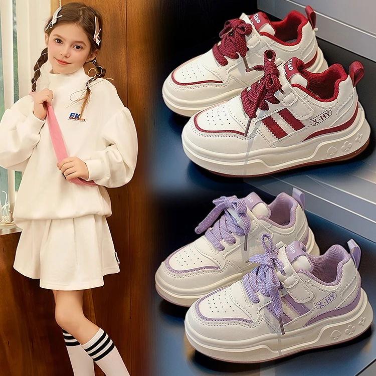 2025春季女童板鞋软底老爹鞋中大童百搭跑步儿童春秋男孩中大童