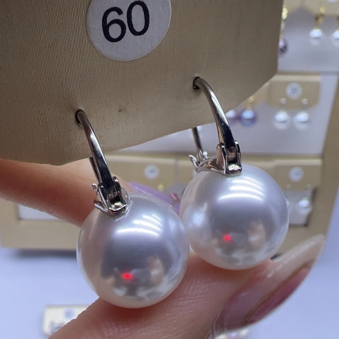 银S925镶嵌淡水珍珠耳饰