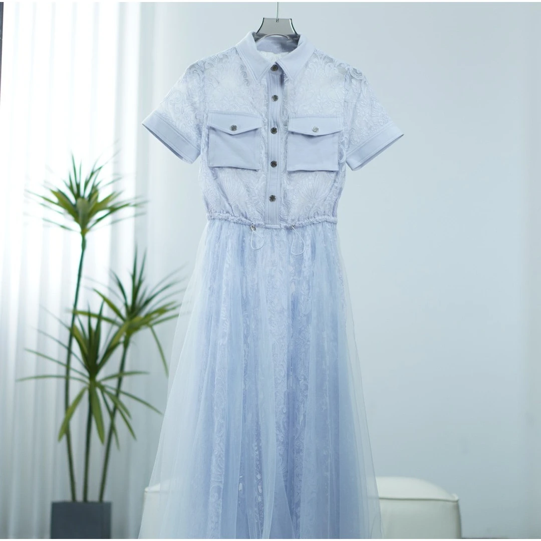 卓系列   Z170-1  女装简约时尚连衣裙两件套蓝色M100500132
