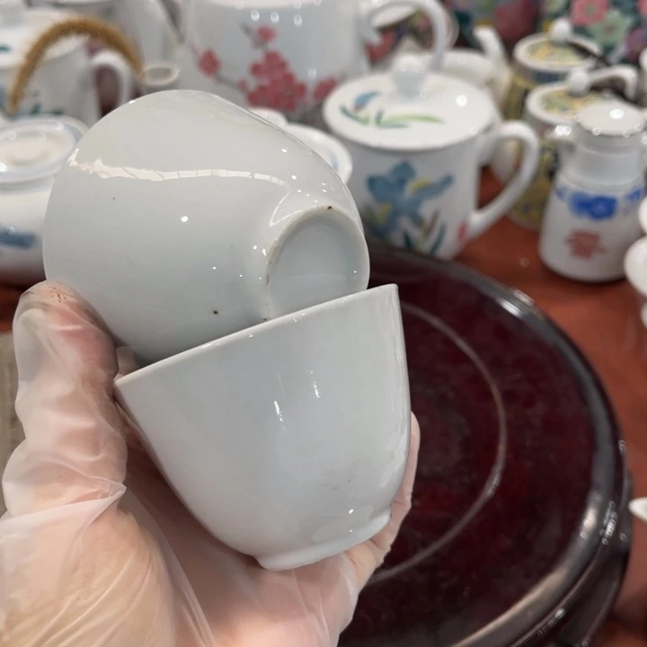 醴陵高温瓷老白胎80毫升2个微瑕