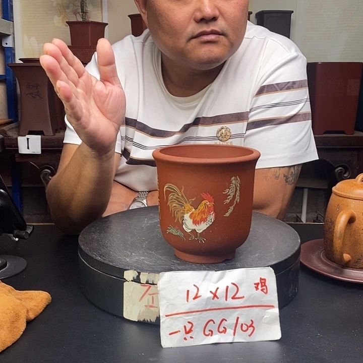 紫砂花盆货号一只GG103