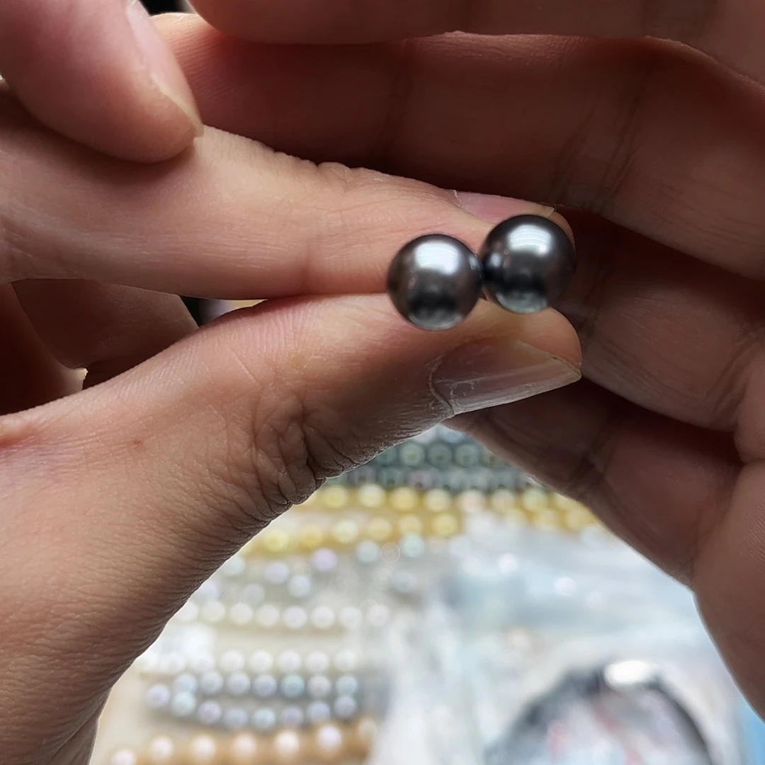 耳饰银S925镶嵌海水珍珠