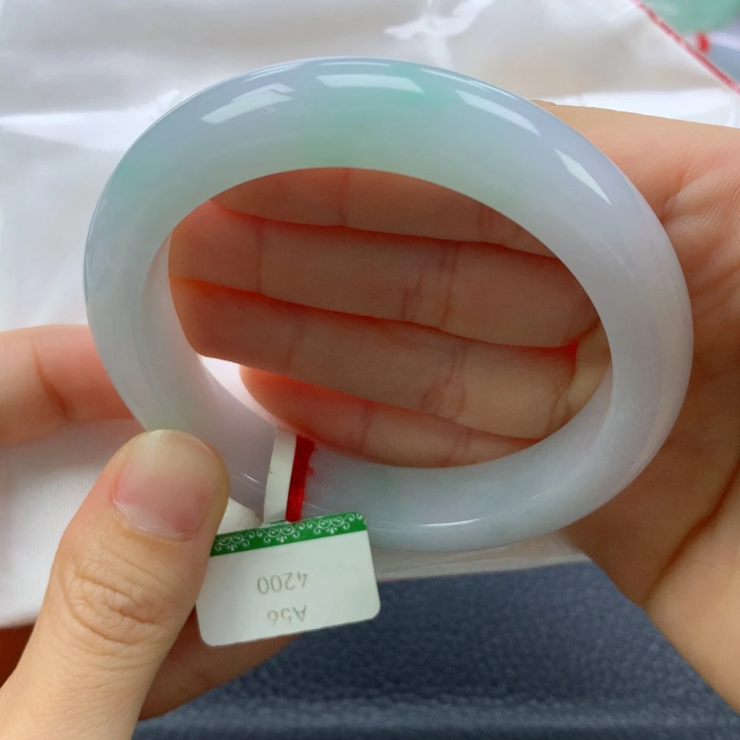 翡翠手镯未镶嵌缅甸天然翡翠A货56.9正