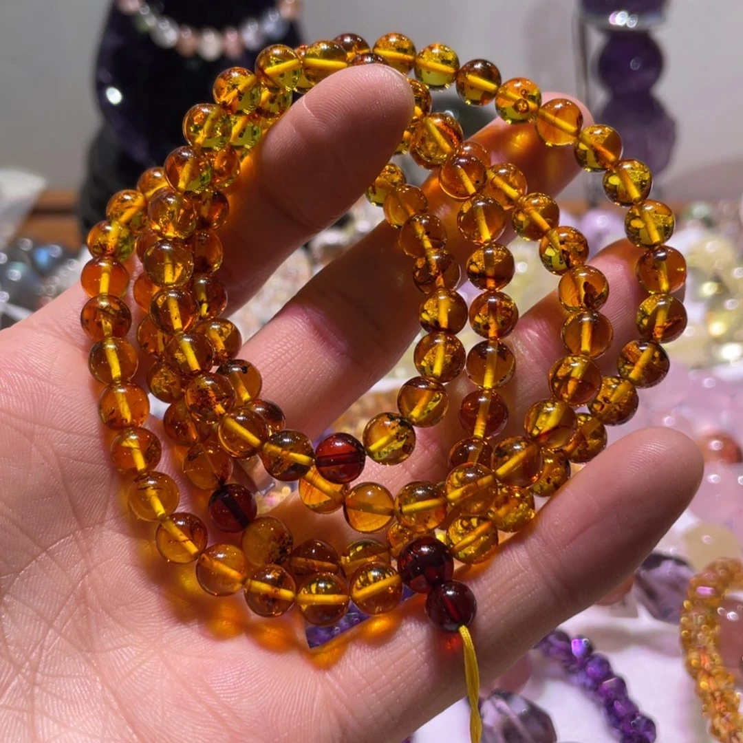 琥珀（花珀）未镶嵌手链