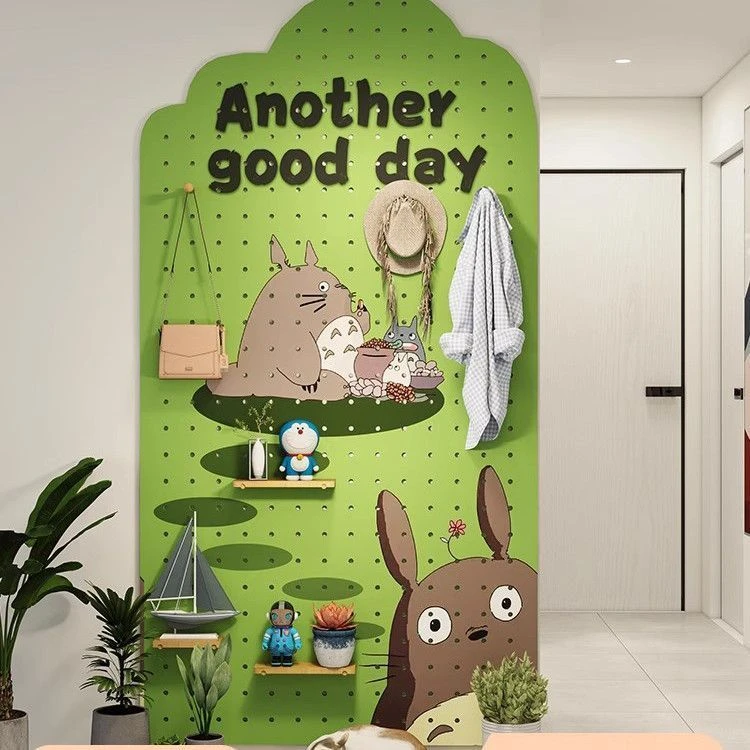 创意实木洞洞板图案入户玄关墙面置物架装饰画装饰走廊过道挂画