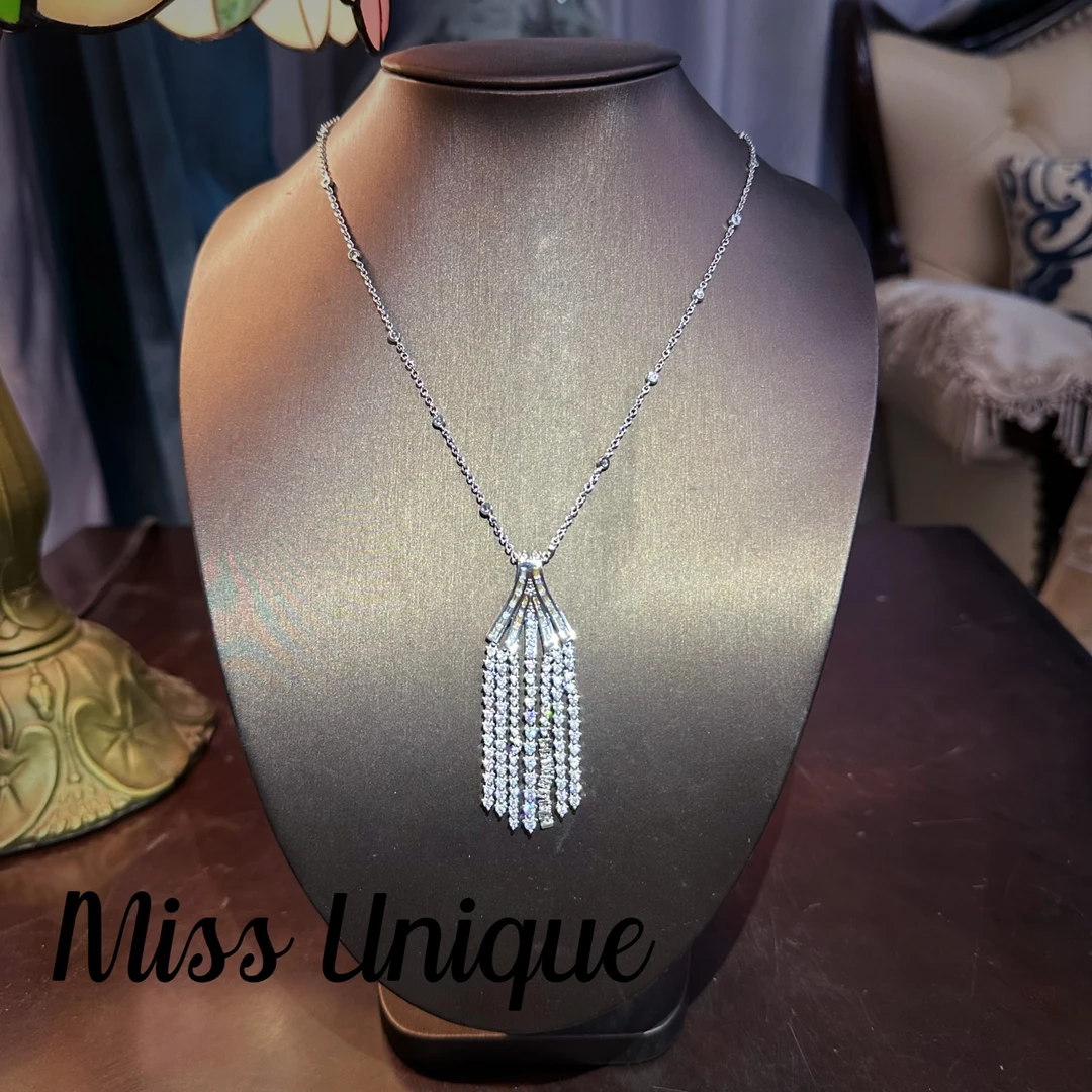 S6944白色水母七条流苏项链31