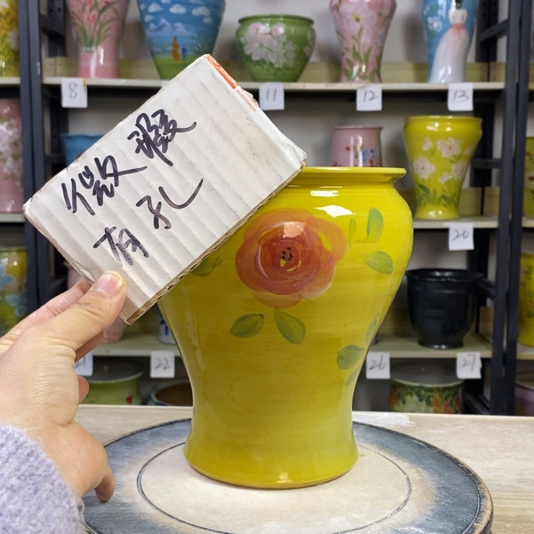 景德镇手工手绘陶瓷花盆