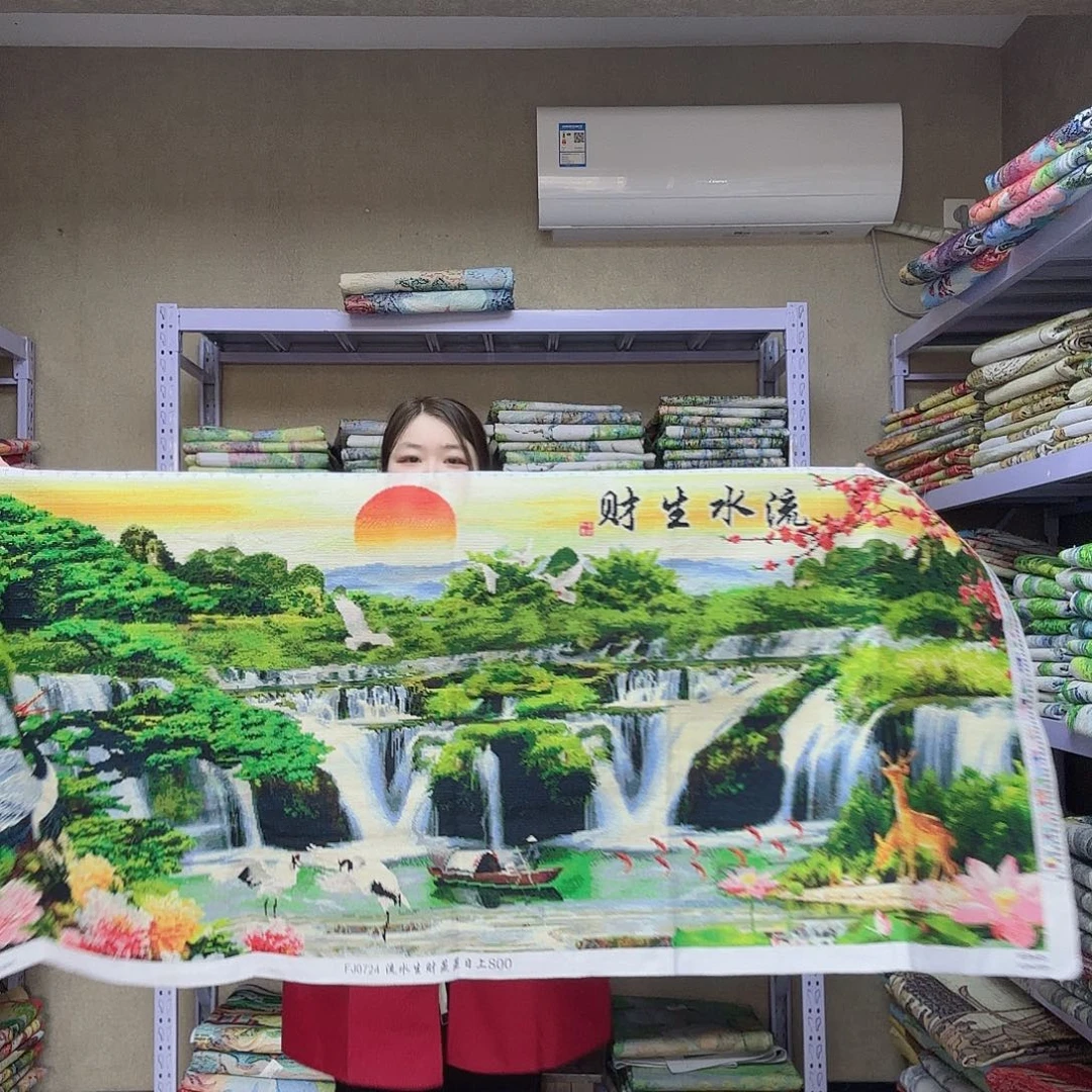 棉十字绣流水生财