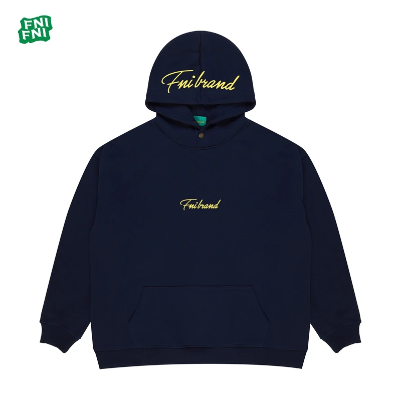FNI国潮重磅棉（签名基础款）男女同款加绒连帽卫衣24年早秋发泡