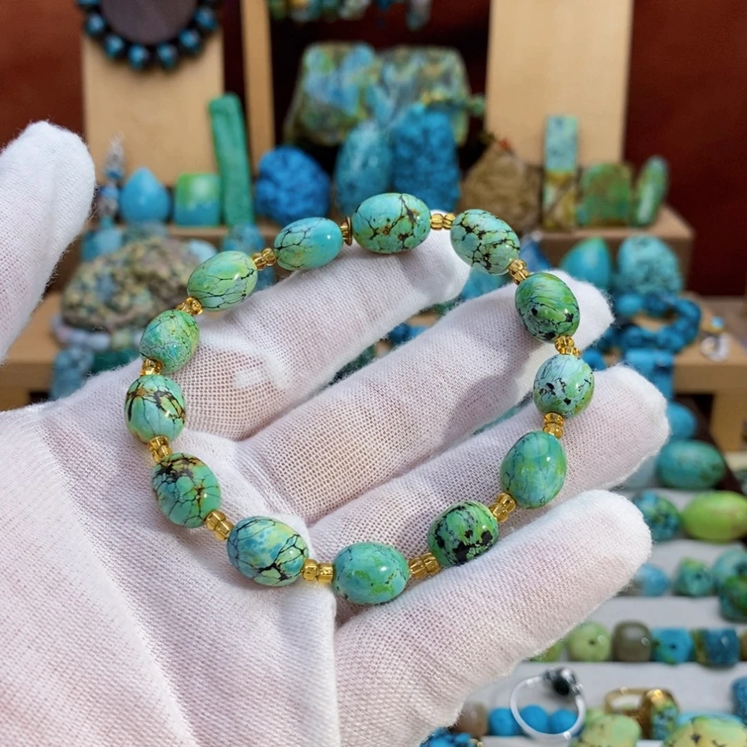 q***r定制绿松石炫彩枣珠手串