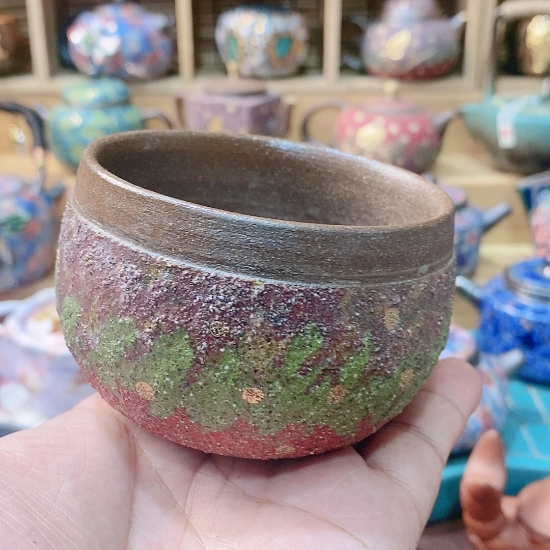粗陶志野柴烧茶器