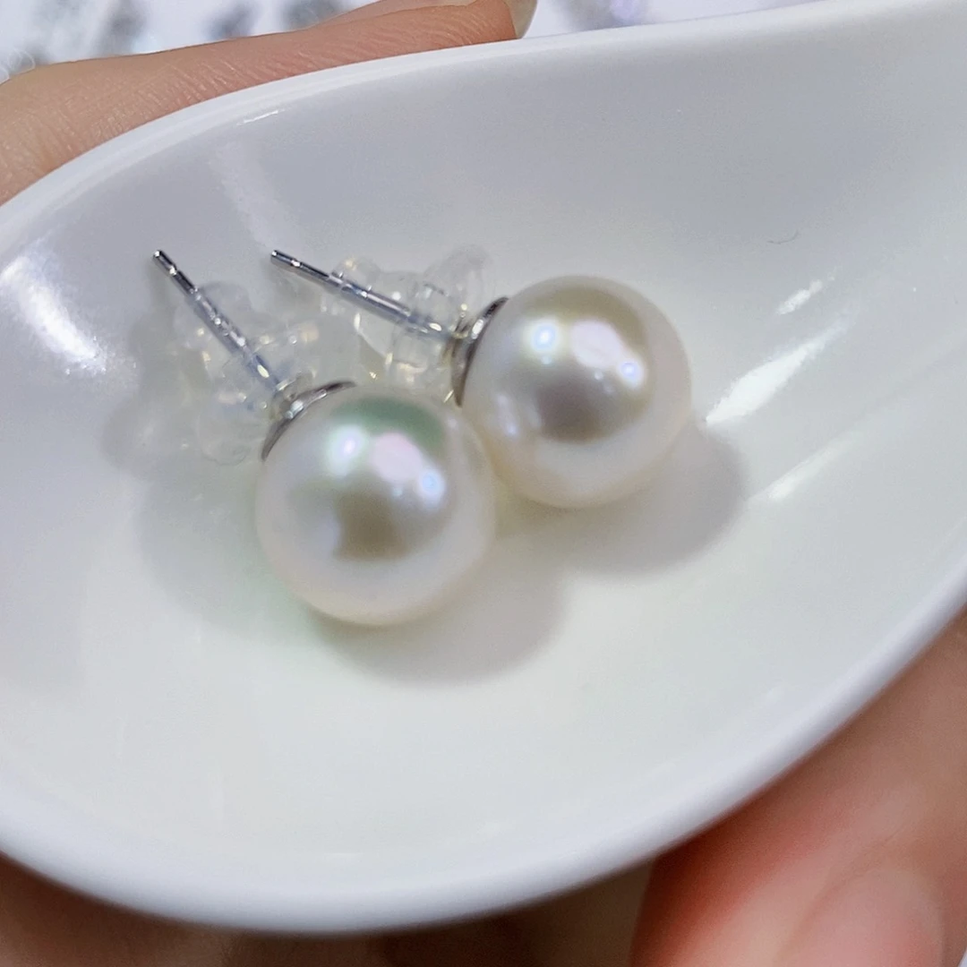 银S925镶嵌淡水珍珠11.8mm正圆极光淡水珍缘****灭