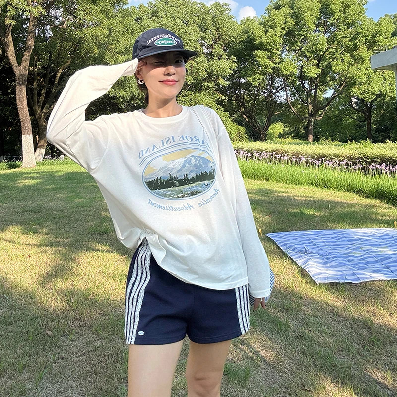 【金恩慧欧尼Hi mood】贝母小扣蕾丝边松紧腰短裤므틴레이스하프팬츠