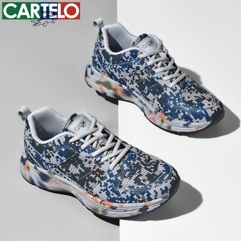 CARTELO/卡帝乐鳄鱼迷彩鞋网面夏季作训鞋轻便耐磨体能运动训练鞋