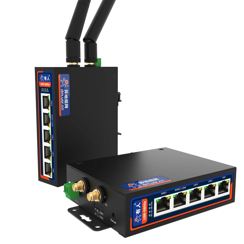 有人4G工业级无线插卡路由器高通wifi5网口全网通异地组网G805s