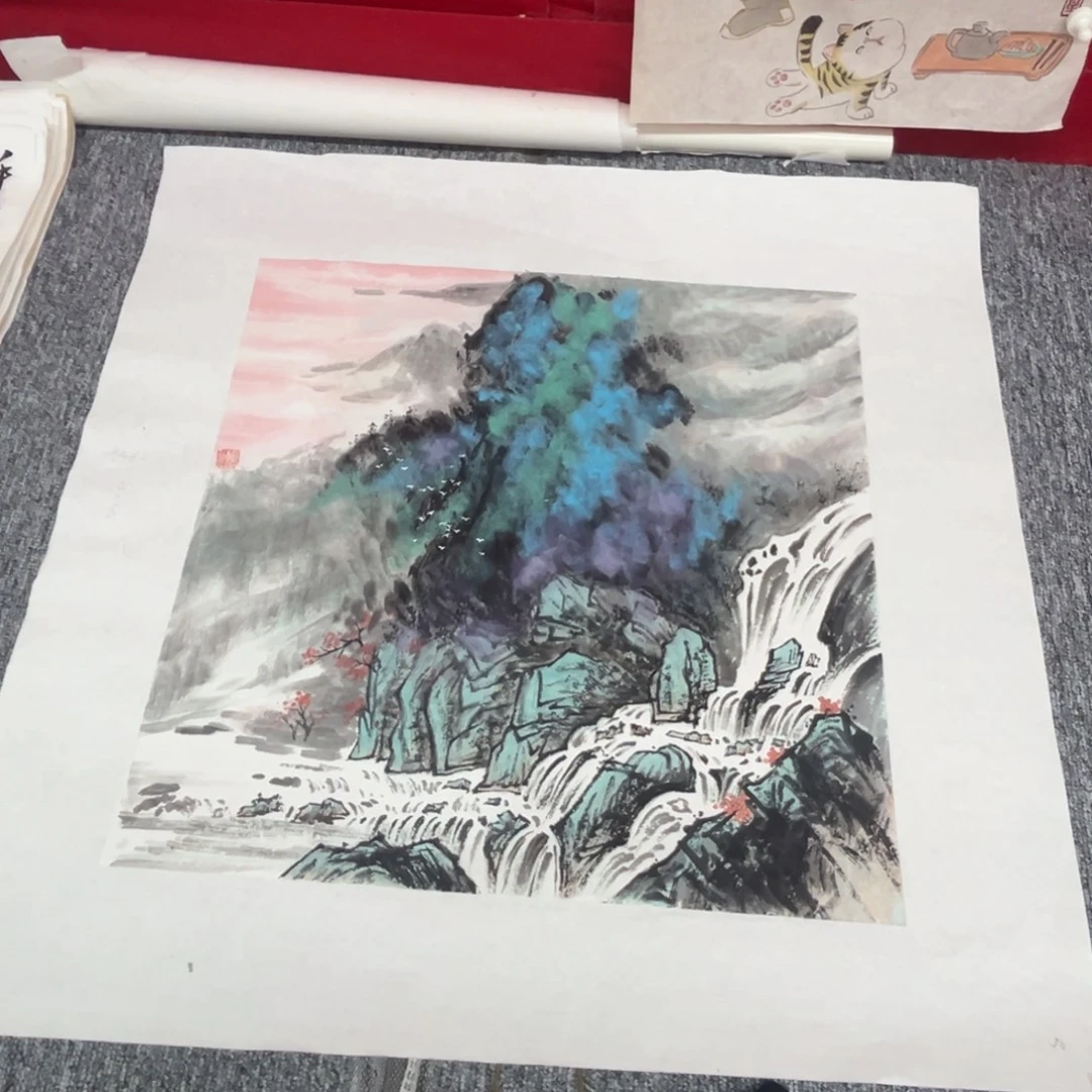国画绘画作品多次