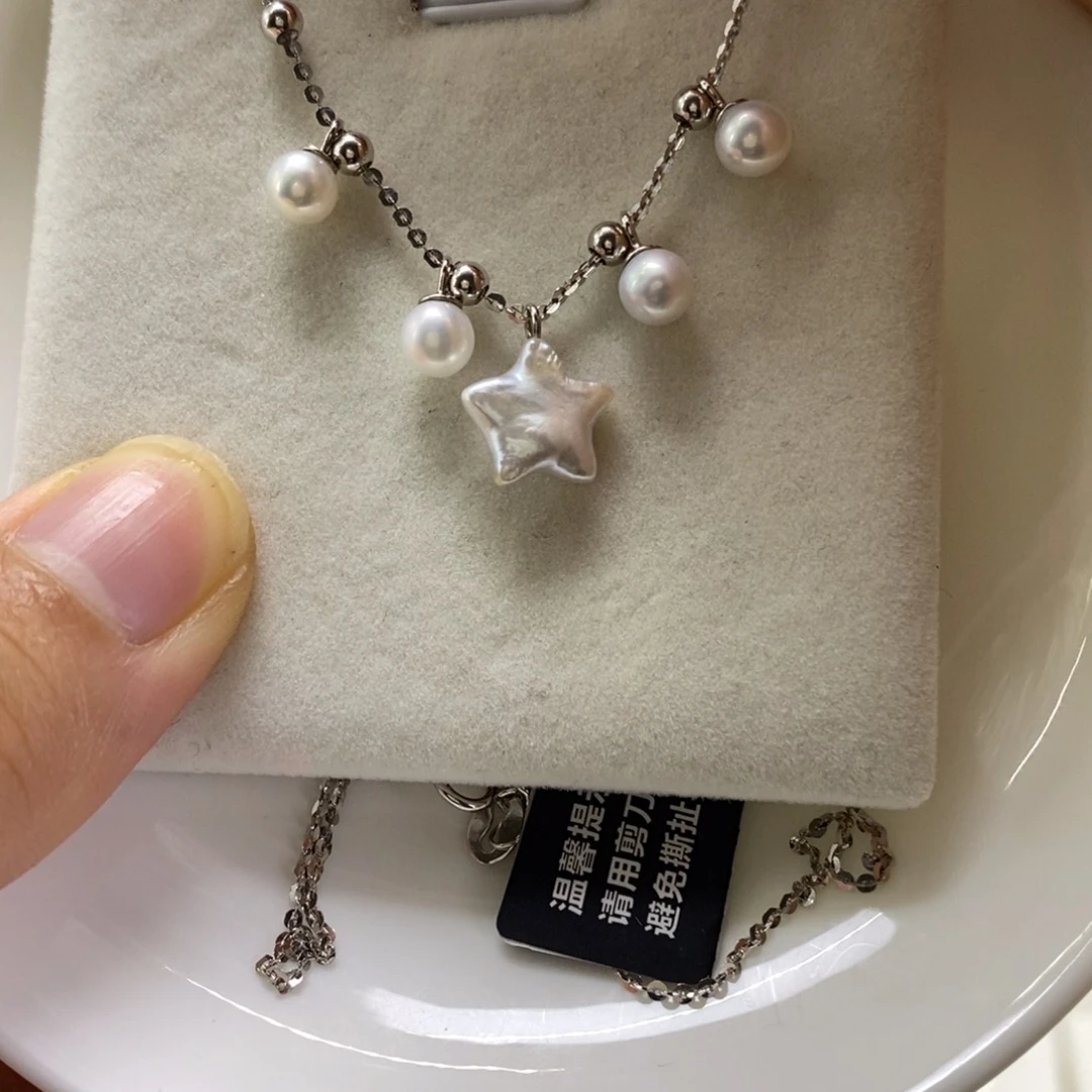 淡水珍珠银S925镶嵌颈饰