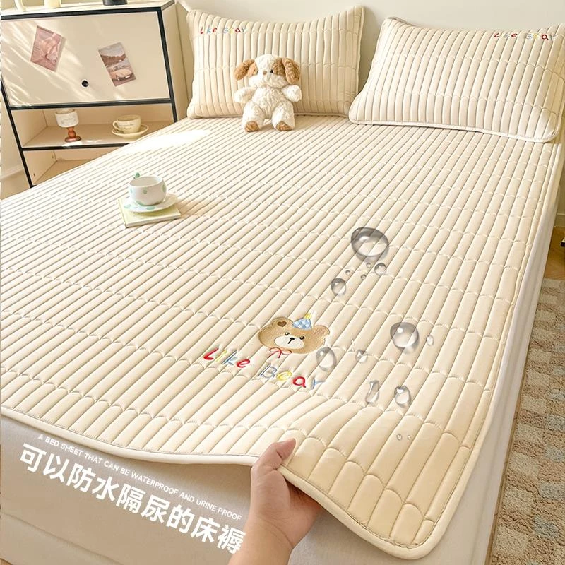A类家用防水隔尿床垫软垫薄款床褥垫被夹棉床单单人防滑垫被褥子