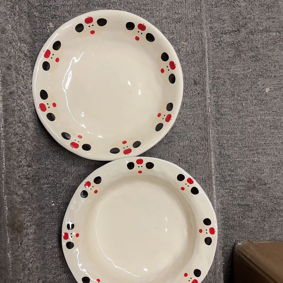 稻谷壳苹果小狗八寸盘+反口