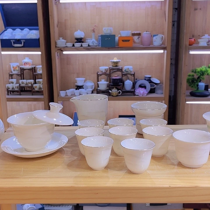 水墨千里羊脂玉套装