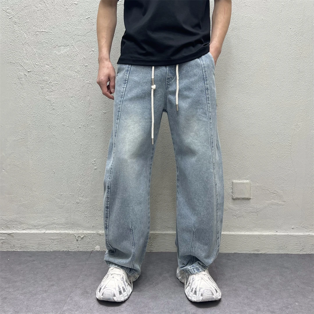 美式复古牛仔裤男士春季2025新款宽松高街潮流直筒裤百搭休闲长裤
