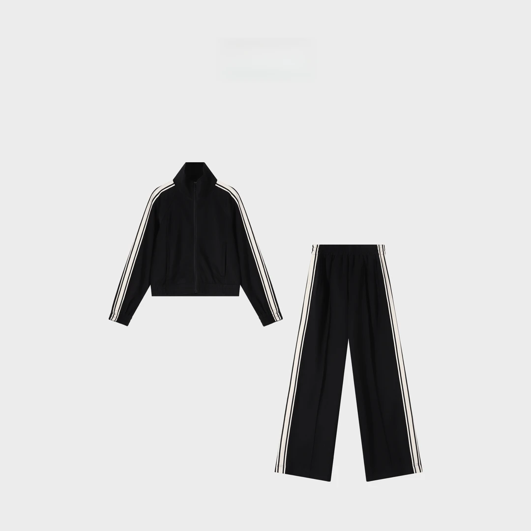 设计感立领拼色长袖休闲套装  M- 30511