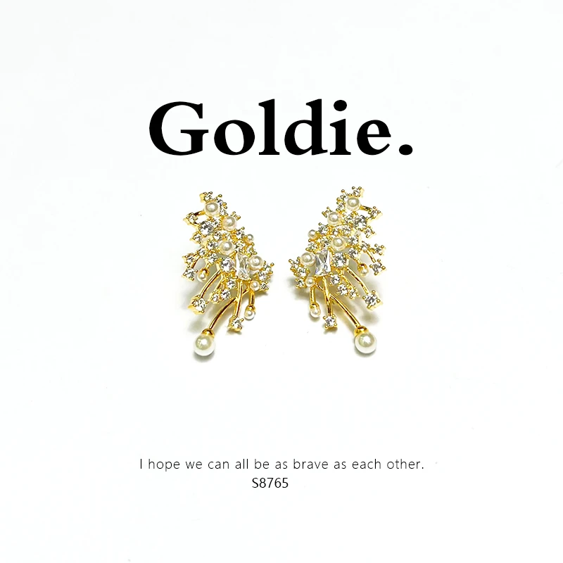 铜合金耳饰 设计师款经典时尚百搭气质耳饰 8765