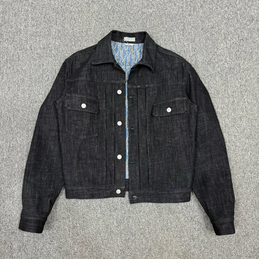 全新未使用 DIOR/迪奥 内里满logo黑灰牛仔外套 44码 9638264