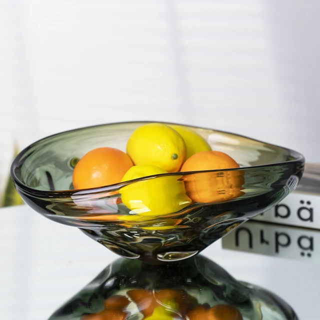 柏梵轻奢高档琉璃水果盘客厅茶几收纳装饰摆件桌面果盘收纳盘创意